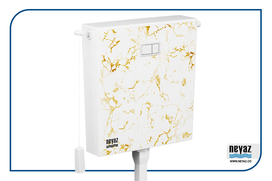 فلاش تانک نیاز (فلت طرح دار) مدل ماربل طلائی