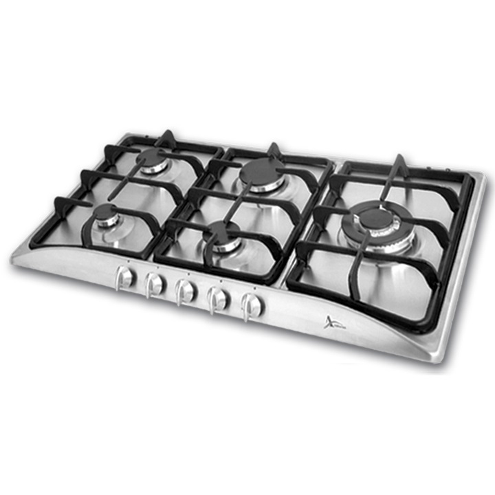 اجاق گاز 5 شعله اخوان مدل GI13S روميزي استيل شعله راست
