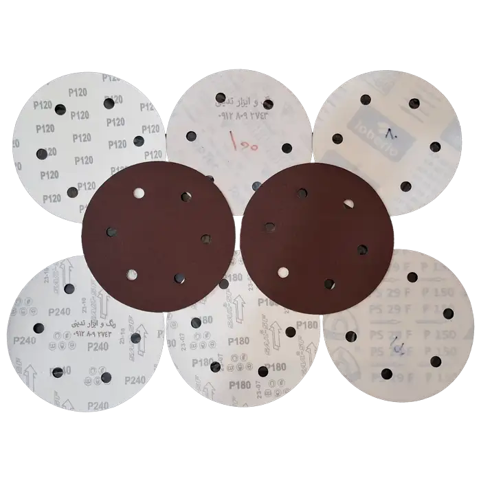 سنباده متوسط پشت كركي 6 سوراخ سايز 60