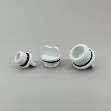 درپوش پایه کوتاه پلاستیکی اورینگ دار سفید پلیمری