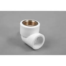 زانو یکسر بوشن فلزی سفید پلیمری